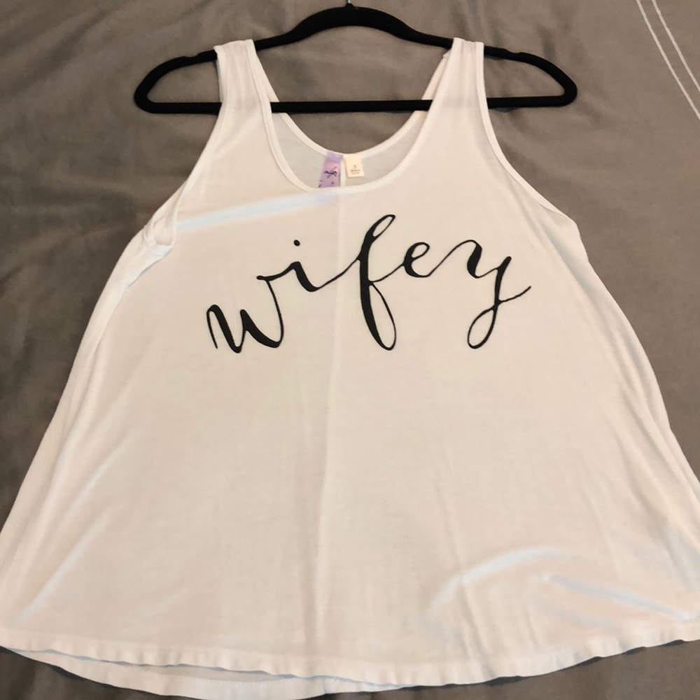 Wifey tank top. Barely worn, from Francesca’s!
